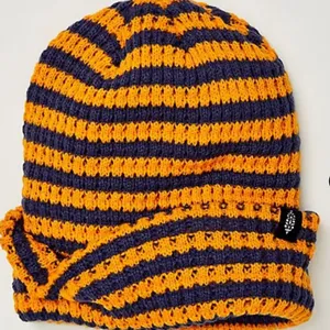 NWT Free People Stripe It Up Cool Down Beanie in Varsity Orange thumbnail 5