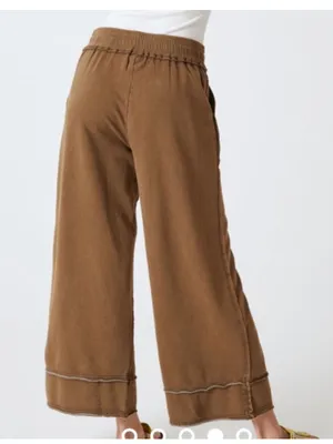 Anthropologie X Daily Practice The Seamed Wide Leg Pants Lounge Olive Green thumbnail 3