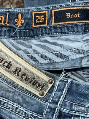 Rock Revival Denim Women’s Size 26 Blue Straight Leg Distressed Embellished Flap thumbnail 6