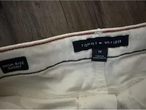 Y2K Tommy Hilfiger High Rise White Denim Shorts SZ 12 thumbnail 2