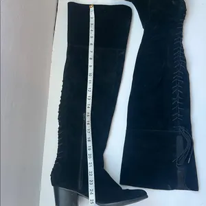 Aldo Womens Boots Black Real Suede Over The Knee Haskova Size 8.5 Pointed Toe‎ = thumbnail 5