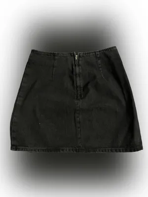 ASOS Black Mini Skirt with Front Slit thumbnail 2