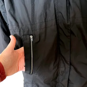 Banana Republic Black‎ Lightweight Hooded Rain Coat Jacket Women's Small GUC thumbnail 2