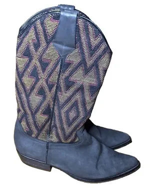 Vintage 80s 90s Guess by Georges Marciano Southwestern Tapestry Cowboy Boots 9 thumbnail 1