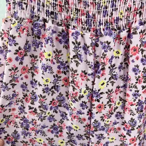 Fantastic Fawn wide leg floral smocked jumpsuit lavender large tie straps spring thumbnail 4