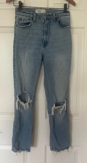 Abercrombie & fitch ultra high waist straight jeans thumbnail 1