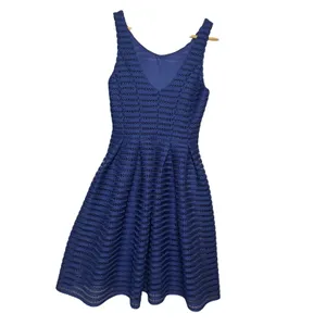 AQUA Navy Blue Lace Fit and Flare Dress Size S thumbnail 3