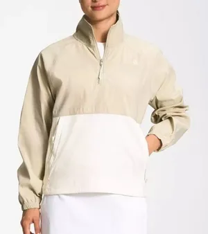 The North Face Anorak Windbreaker Pullover Jacket Tan Beige White Small thumbnail 1