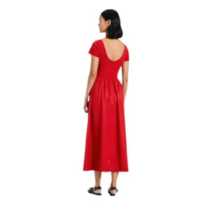 A New Day Women's Backless Knit Maxi Dress Short Sleeve Pockets thumbnail 2