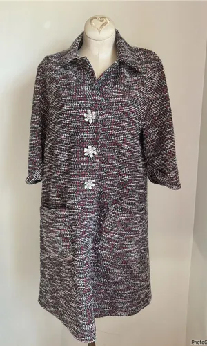 Tuckernuck Scout Tweed Jewel Flower Button Dress XS thumbnail 1