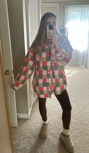 Bibi plaid multicolored shacket Multiple Size M thumbnail 1