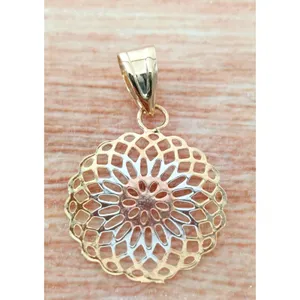 Golden Time 18K Gold Plated Tri-Color Mandala Flower of Life Earrings & Pendant thumbnail 4