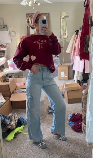 Light Wash Cargo Jeans Size 25 thumbnail 1