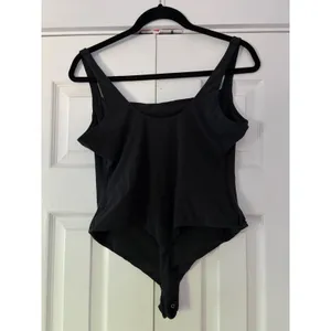 SKIMS Fits Everybody Square Neck Bodysuit Onyx Black 3X Thong Back‎ Snap Closure thumbnail 4