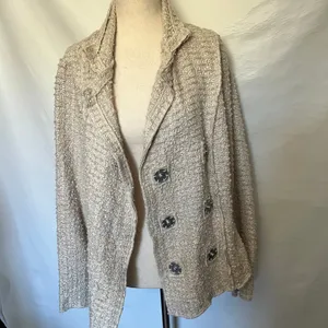 CAbi Estate Chenille Womens Blazer Sz M Lagenlook Artsy Knit 985 Quiet Luxury thumbnail 12