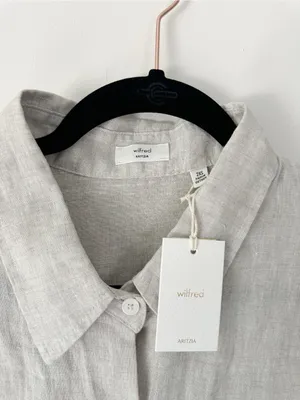 Aritzia Wilfred Reminisce Relaxed Linen Shirt Oversized Undyed Ecru thumbnail 11
