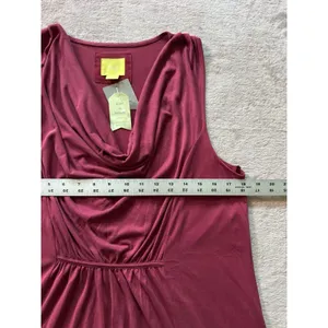 Anthropologie By Maeve Dress Cara Cowl Neck‎ Shift Red Size Large NWT thumbnail 5