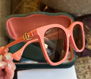 Authentic GUCCI 54 cat eye square Acetate logo sunglasses thumbnail 1