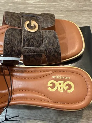 GBG Los Angeles Faceoff Brown Logo Slide Sandals Women’s Size 9M New thumbnail 5