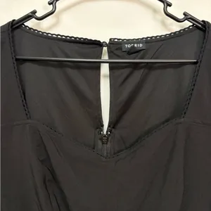 Torrid Black Stretch Crepe Sweetheart‑Neck Peplum Blouse Size‎ 3 thumbnail 3