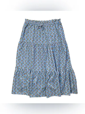 J.Crew Floral Tiered Boho Maxi Skirt Size Large thumbnail 2