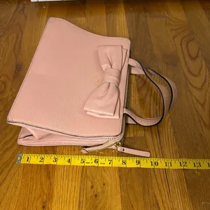 Kate Spade Light Pink Leather Bow Zipper Closure Handle Pockets Hand Bag Purse thumbnail 5