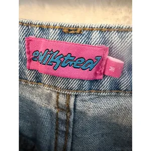 Edikted Distressed Straight Leg Jeans Womens Size M Light Wash High Rise Denim thumbnail 6