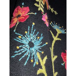 Double D Ranch Black Embroidered Floral Maxi Skirt Lace Hem size Medium thumbnail 3
