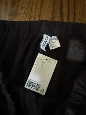 H&M Black Satin Embroidered Pants NWT thumbnail 4