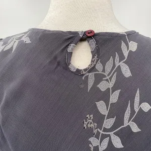 Vintage Y2k Maxi Slip Dress Sleeveless Keyhole Back Floral Vine Pattern Gray M thumbnail 7