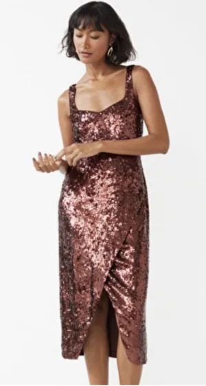 & Other Stories Strappy Sequin Midi Dress Women’s Size 0 Cocktail Party Evening thumbnail 1