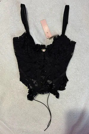 Victoria Secret black corset top thumbnail 2