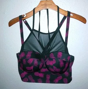 Torrid 2X Super Sexy Mesh Straps Black Red Pineapples Bra thumbnail 1