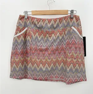 Foray Golf Skirt Women XL NWT Multi Pink Chevron‎ Print Patch Pocket Mini Skort thumbnail 1