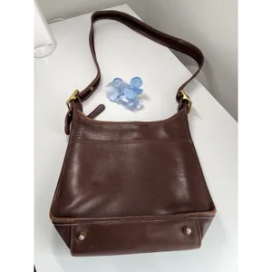 Vintage Unbranded Mahogany Leather Ergo‎ Crossbody Bag Minimalist 90s Style thumbnail 3