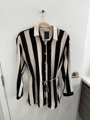 Vestique Black & White Striped Romper Size Small thumbnail 3