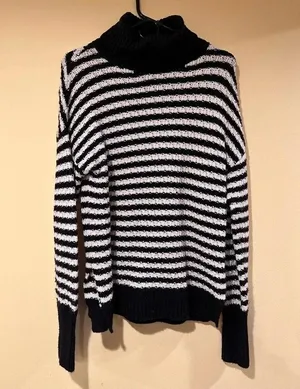 NWOT GAP- black and white stripped turtleneck sweater thumbnail 1