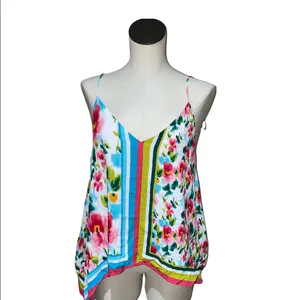 NWT ZARA FLORAL BOHEMIAN ASYMMETRICAL BLOUSE TOP SMALL Multicolor thumbnail 5
