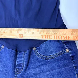 Haute Mama Maternity Skinny Jeans Womens Size S Blue Stretch Distressed Denim thumbnail 7