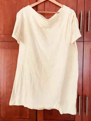 Free People Beach Dress Cover Up Short Sleeve Cotton Butter Yellow Size Small thumbnail 1