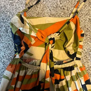Sam and Jess Olive Drab Abstract Print Maxi Dress Tie Front Spaghetti‎ Straps XL thumbnail 9