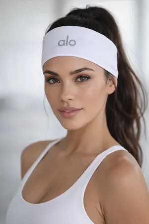 Alo Yoga Performance Conquer Headband White One Size Unisex Yoga A0518U NWT thumbnail 1