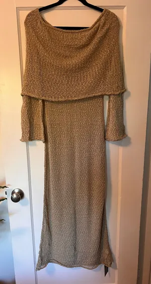 Celestia Off The Shoulder Long Sleeved Maxi Dress thumbnail 1