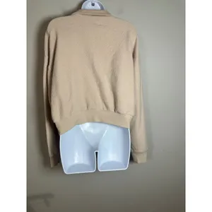 Victorias Secret On Point Sherpa Quarter Zip Pullover Beige XL Cropped Fleece‎ thumbnail 4