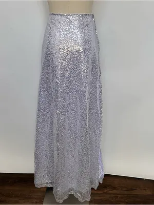 Daisy Corsets silver Sequin Maxi Skirt with Subtle Sheen thumbnail 3