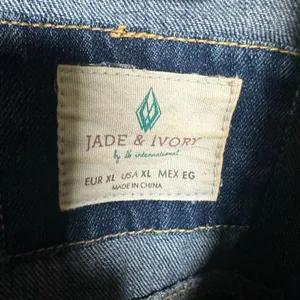 Jade + Ivory bling elevated basics minimalist XL denim jacket thumbnail 4
