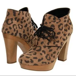 Rebecca Taylor Leone Leopard Print Heeled Booties‎ thumbnail 1