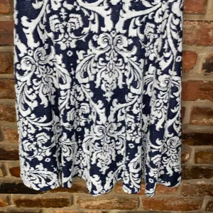 Lulus Navy Blue White Sweet On You Jacquard Mini Dress Women's Size Large thumbnail 4