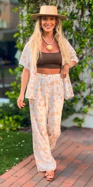 LOYO Boutique Two piece Seashell Top And Pant Set thumbnail 5