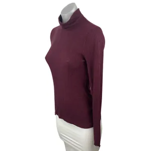 Abercrombie & Fitch Women's Red Turtleneck Long Sleeve Knit Sweater Top Size S thumbnail 2